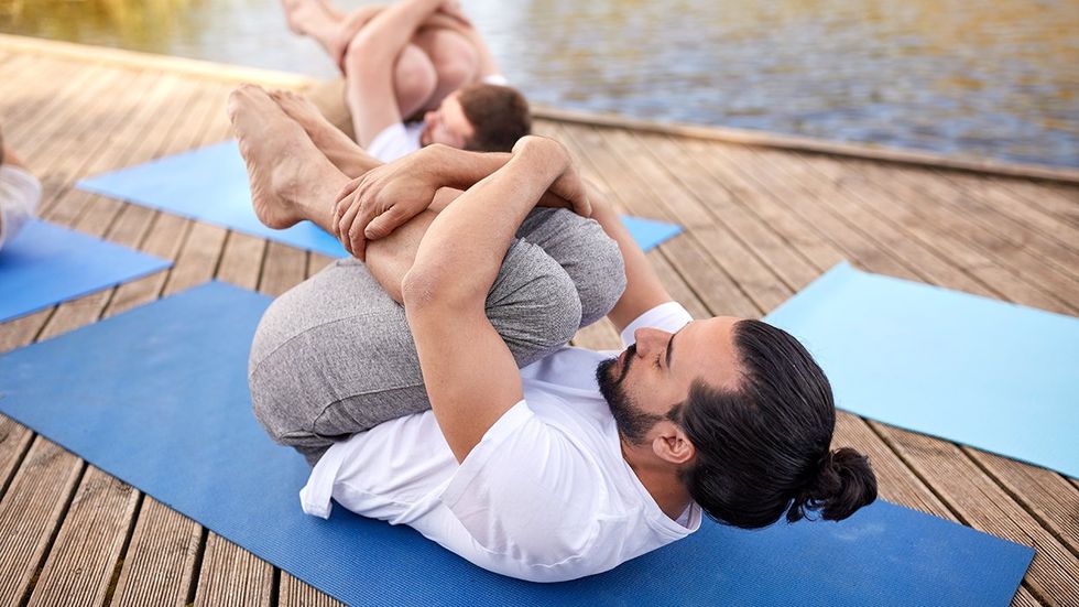 awkward: yoga: men doing yoga 