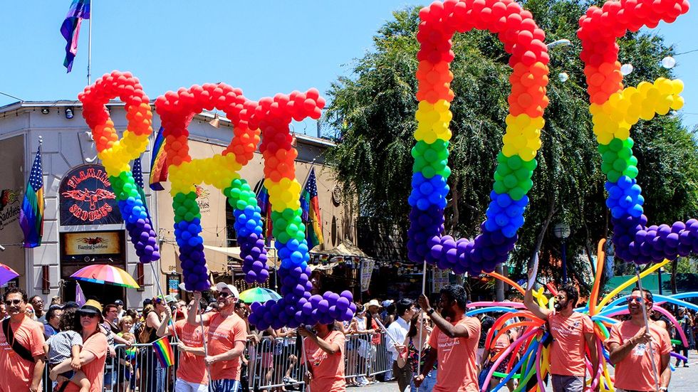 CEO Message WeHo LGBTQ Pride Parade Rainbow Balloons