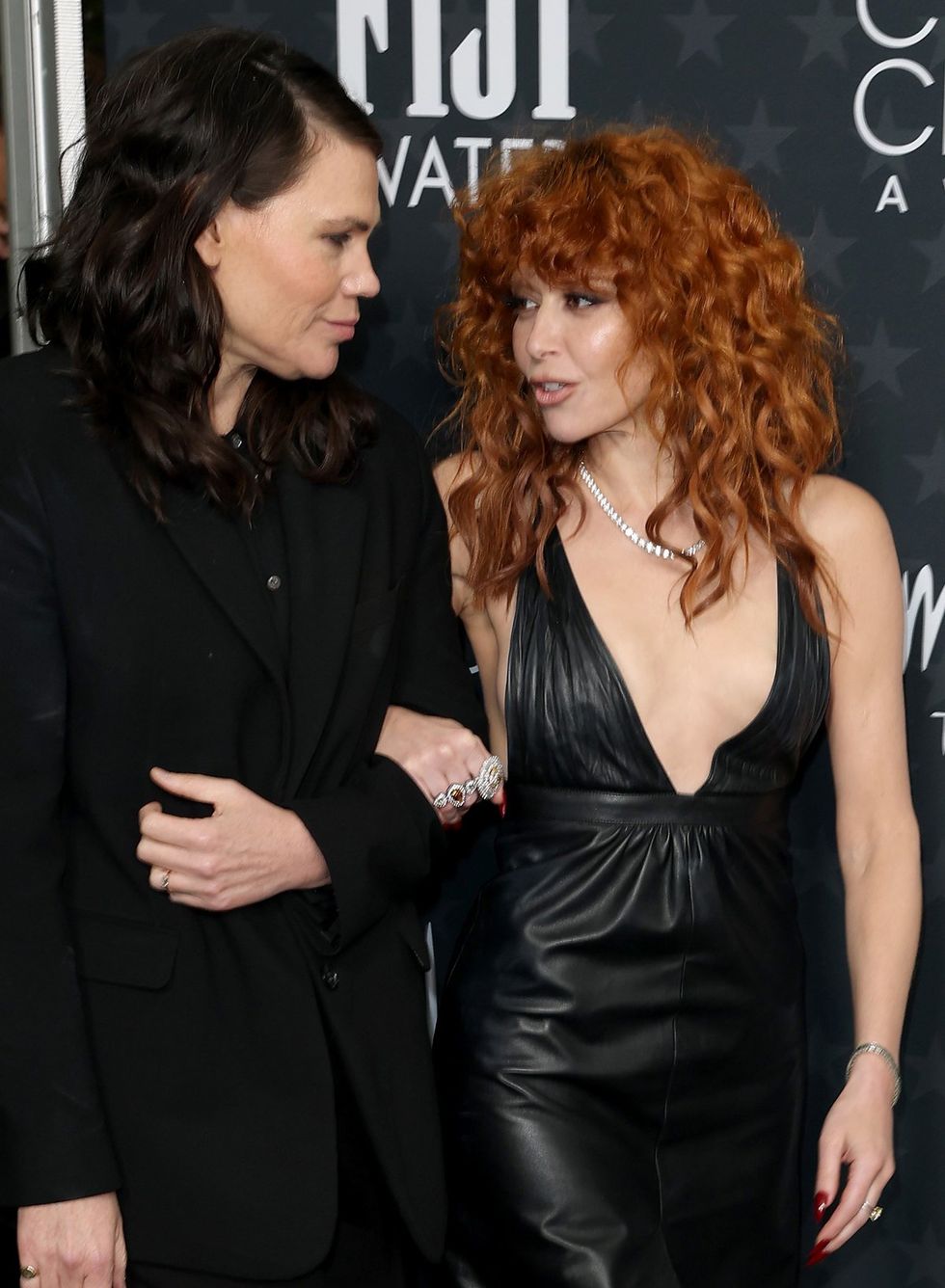 Clea DuVall and Natasha Lyonne attend the 30th Annual Critics Choice Awards at Barker Hangar on February 07, 2025 in Santa Monica, California.