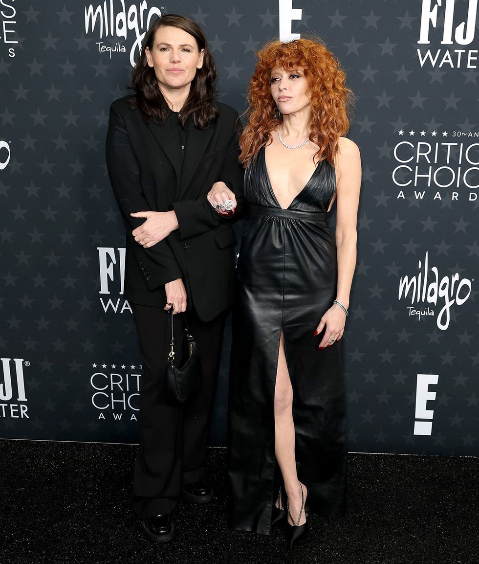 Clea DuVall and Natasha Lyonne attend the 30th Annual Critics Choice Awards at Barker Hangar on February 07, 2025 in Santa Monica, California.