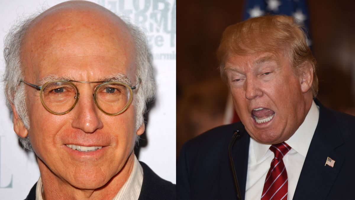 Comedian Larry David and former president Donald Trump