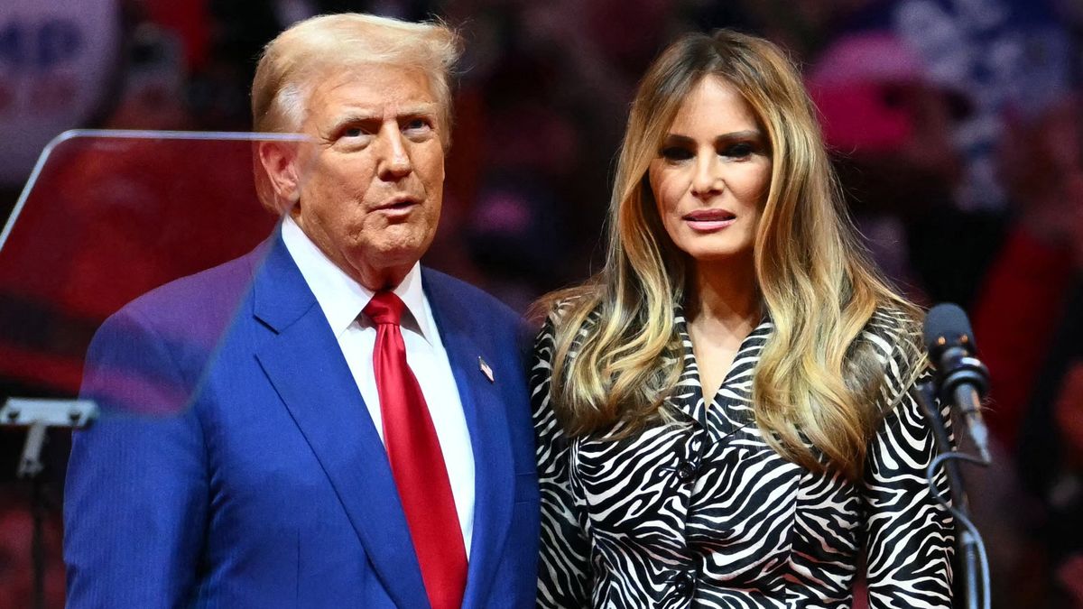 Donald Trump and Melania Trump at the Madison Square Garden Trump rally on October 27