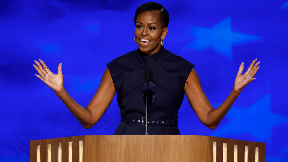 Former First Lady Michelle Obama during her keynote speech at the 2024 Democratic National Convention