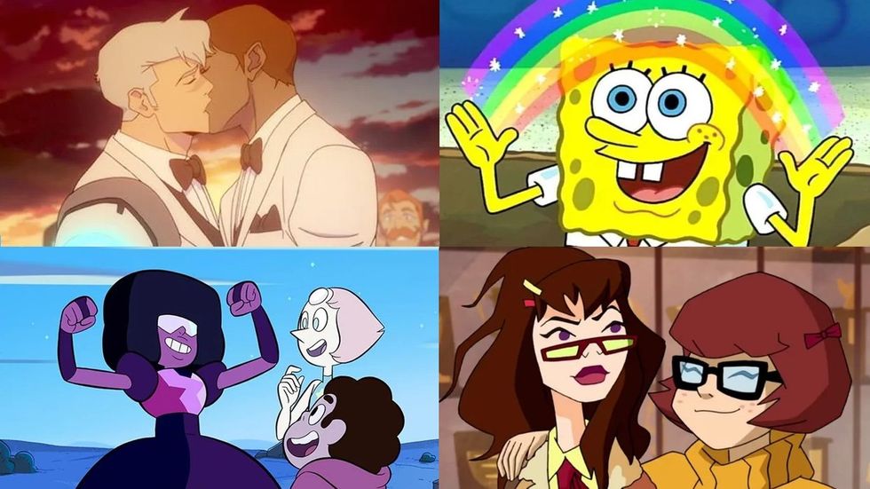 gay animation: Voltron: Legendary Defender; SpongeBob SquarePants; Steven Universe; Scooby Doo: Mystery Incorporated