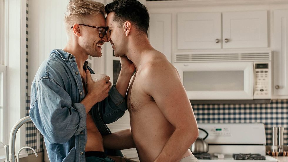 gay couple in the kitchen