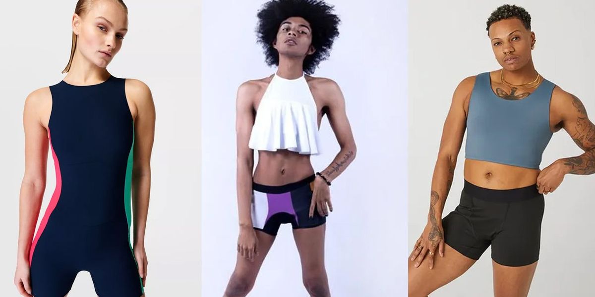 Transgender Non-binary Tomboy Wearing Binder Bra For Aesthetic