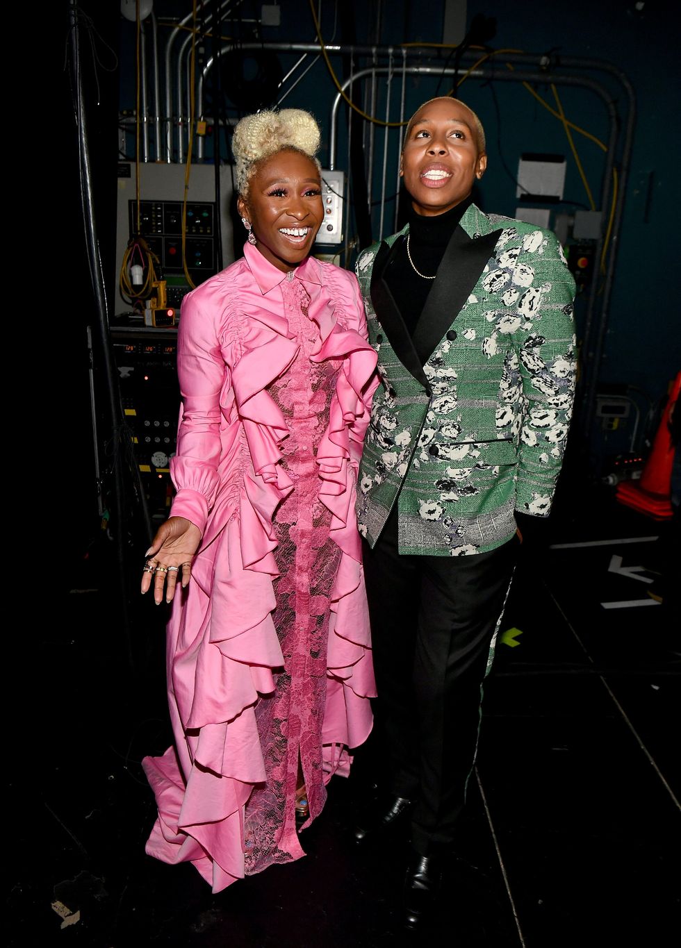 HOLLYWOOD, CALIFORNIA - MARCH 30: (L-R) Cynthia Erivo and Lena Waithe attend the 50th NAACP Image Awards at Dolby Theatre on March 30, 2019 in Hollywood, California.