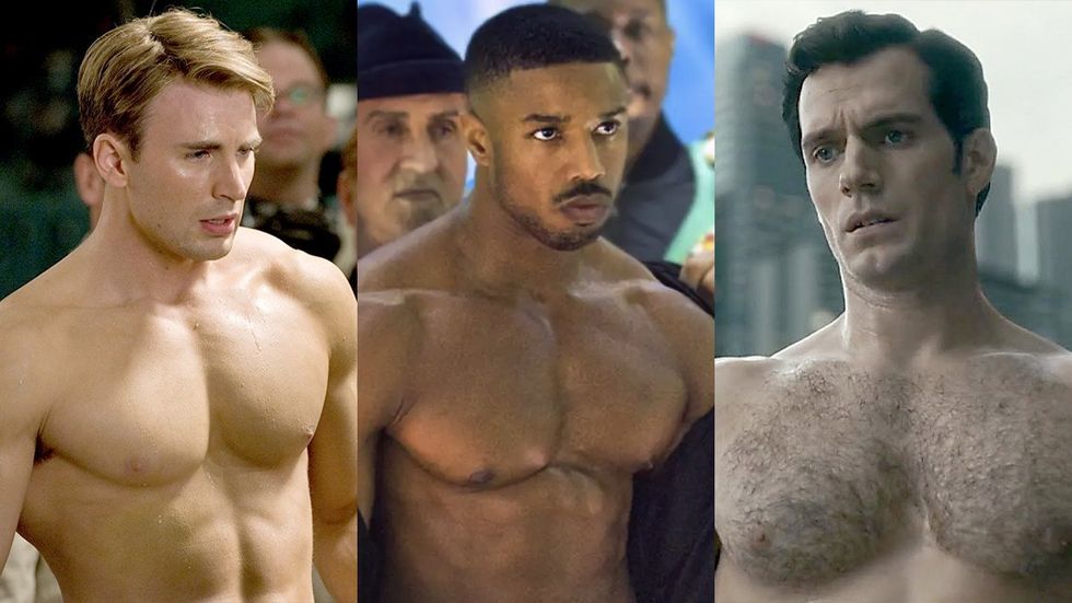 hot straight guys: Chris Evans, Michael B. Jordan, Henry Cavill 