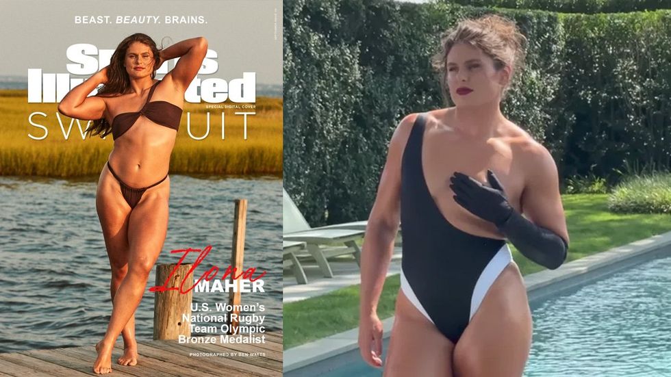 Ilona Maher sports illustrated cover and bts shoot