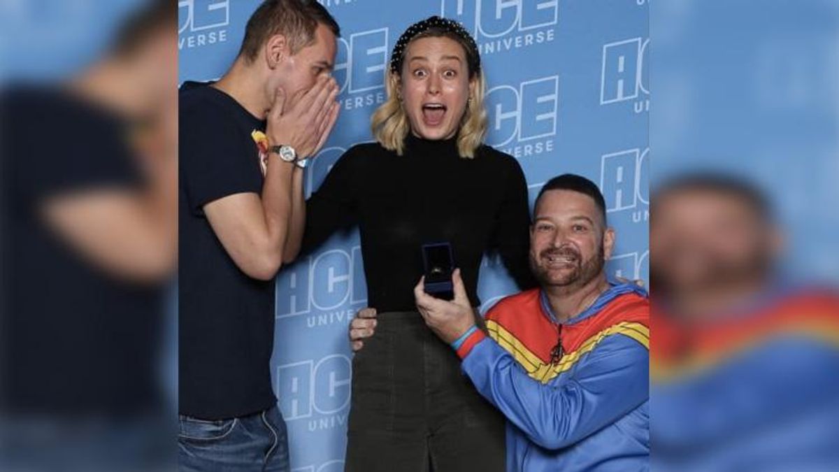 Brie Larson Joined Gay Fans for Proposal Photos and It Was Too Cute