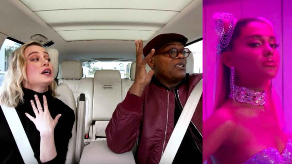 Brie Larson & Samuel L. Jackson Singing Ariana's '7 Rings' Is So Pure