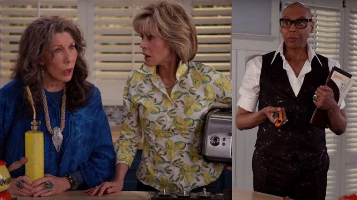 The New 'Grace and Frankie' Trailer Reveals RuPaul's Guest Appearance