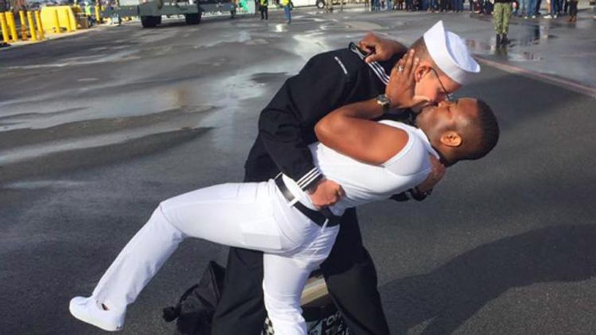 Gay Sailor Wins First Kiss With His New Husband After Long Deployment