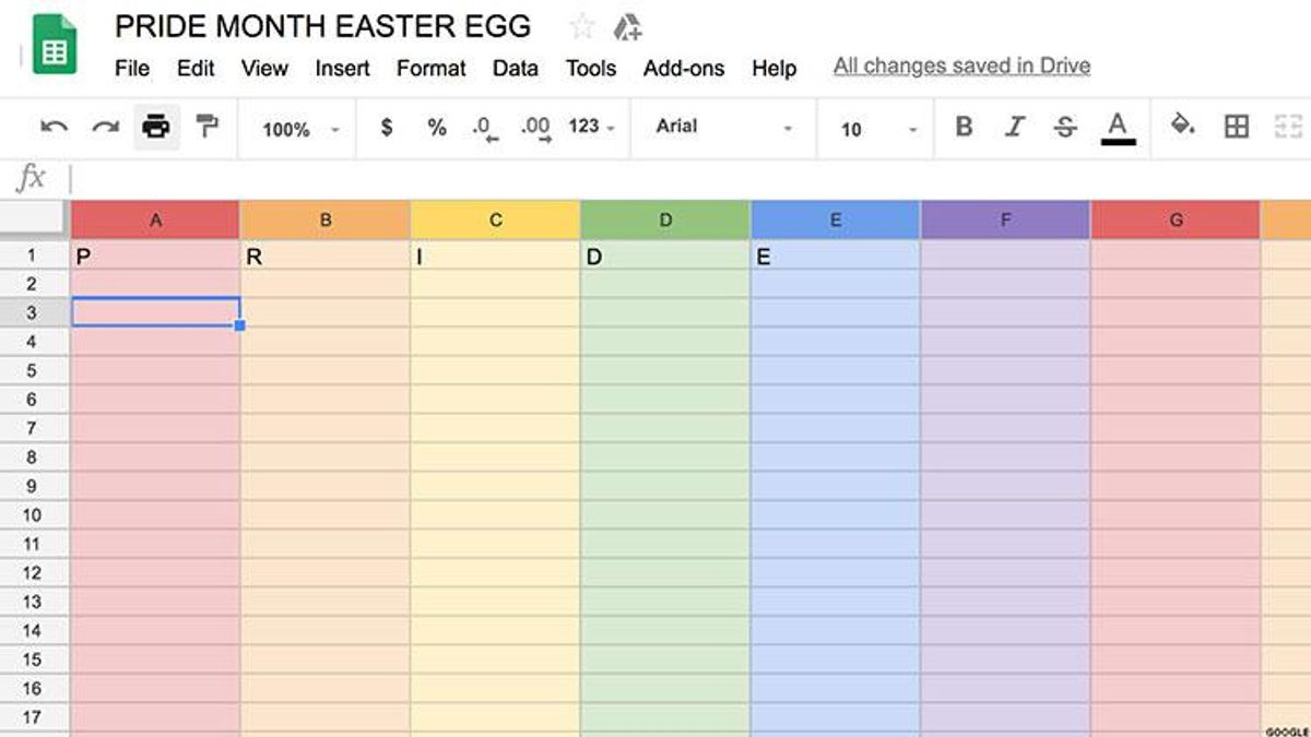 If You've Ever Wanted Gay Spreadsheets, Google Has Secret a Rainbow Hack For You!