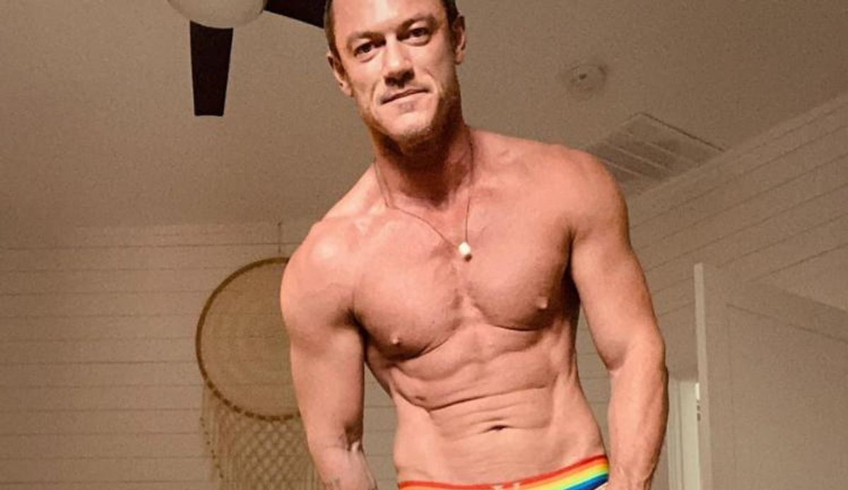 Luke Evans Wants You To See His Pride-Filled Versace Undies