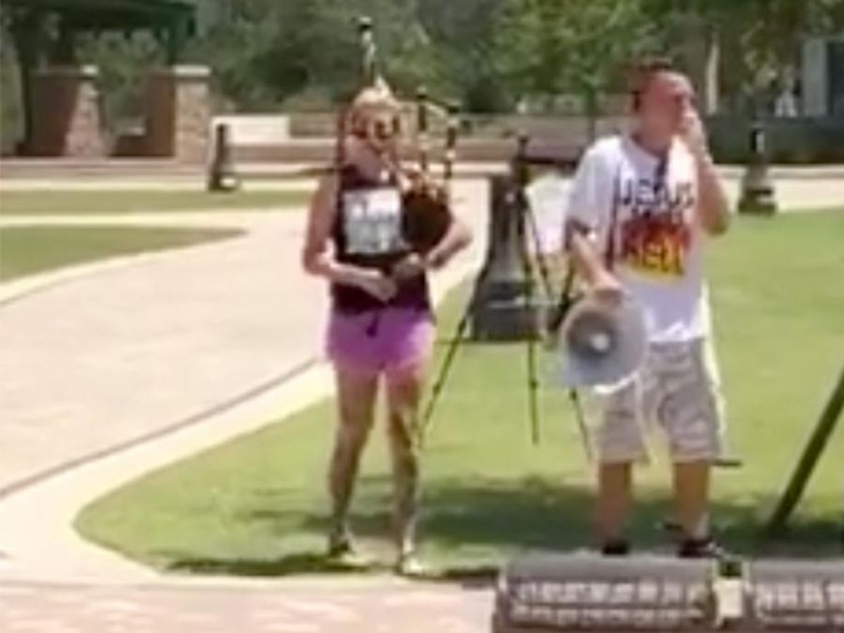 This Hero Drowned Out Antigay Protestors With Her Bagpipes