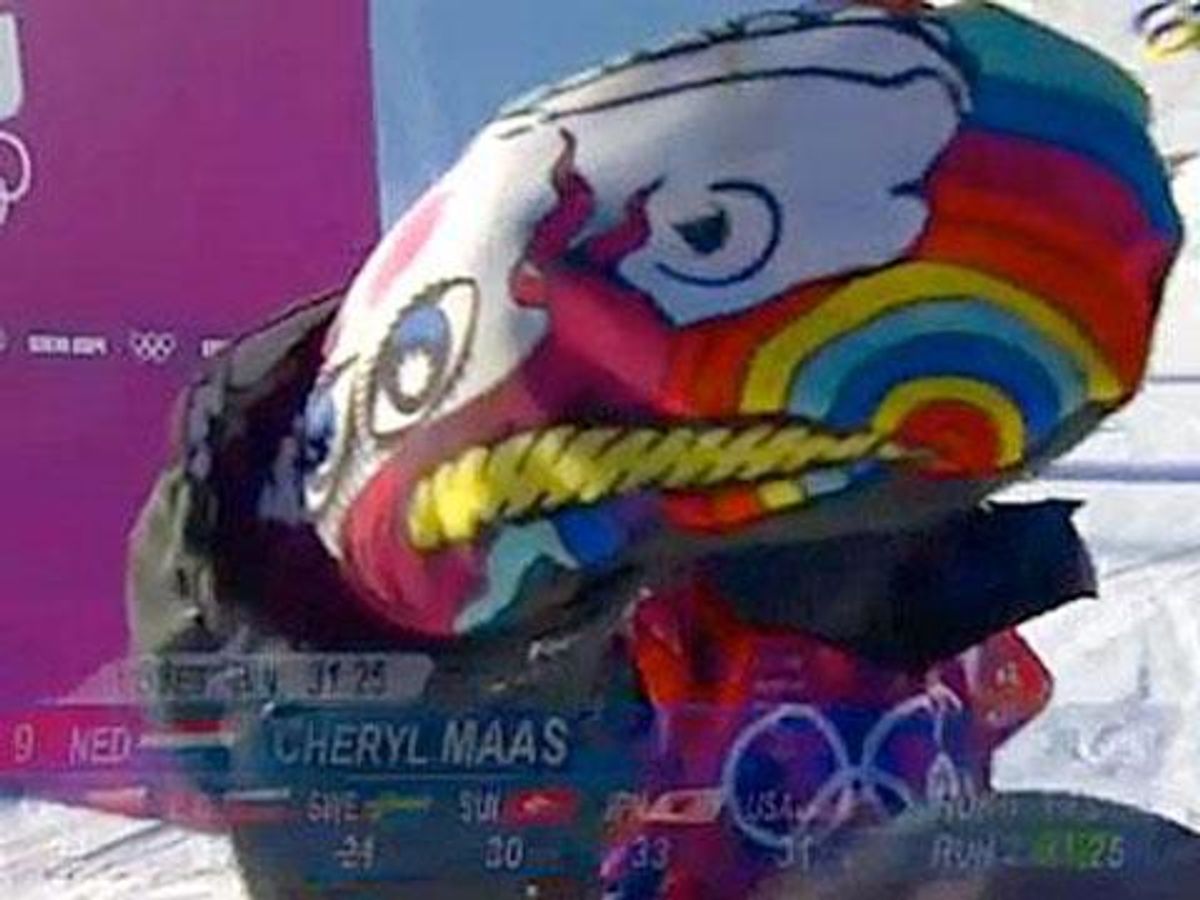 WATCH: Dutch Lesbian Snowboarder Cheryl Maas Flashes a Rainbow Unicorn Glove in Sochi 