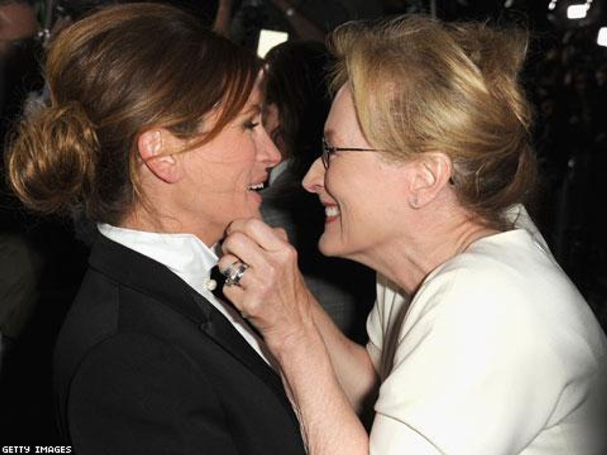 Shot of the Day: Meryl Streep and Julia Roberts Being Adorable Together at August: Osage County Premiere 