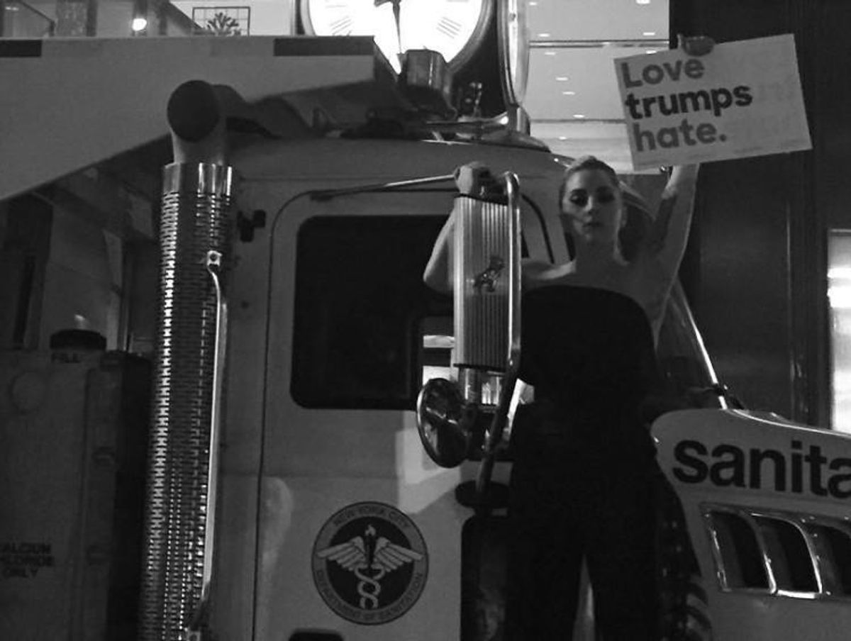 Lady Gaga Protests Election Results at Trump Tower