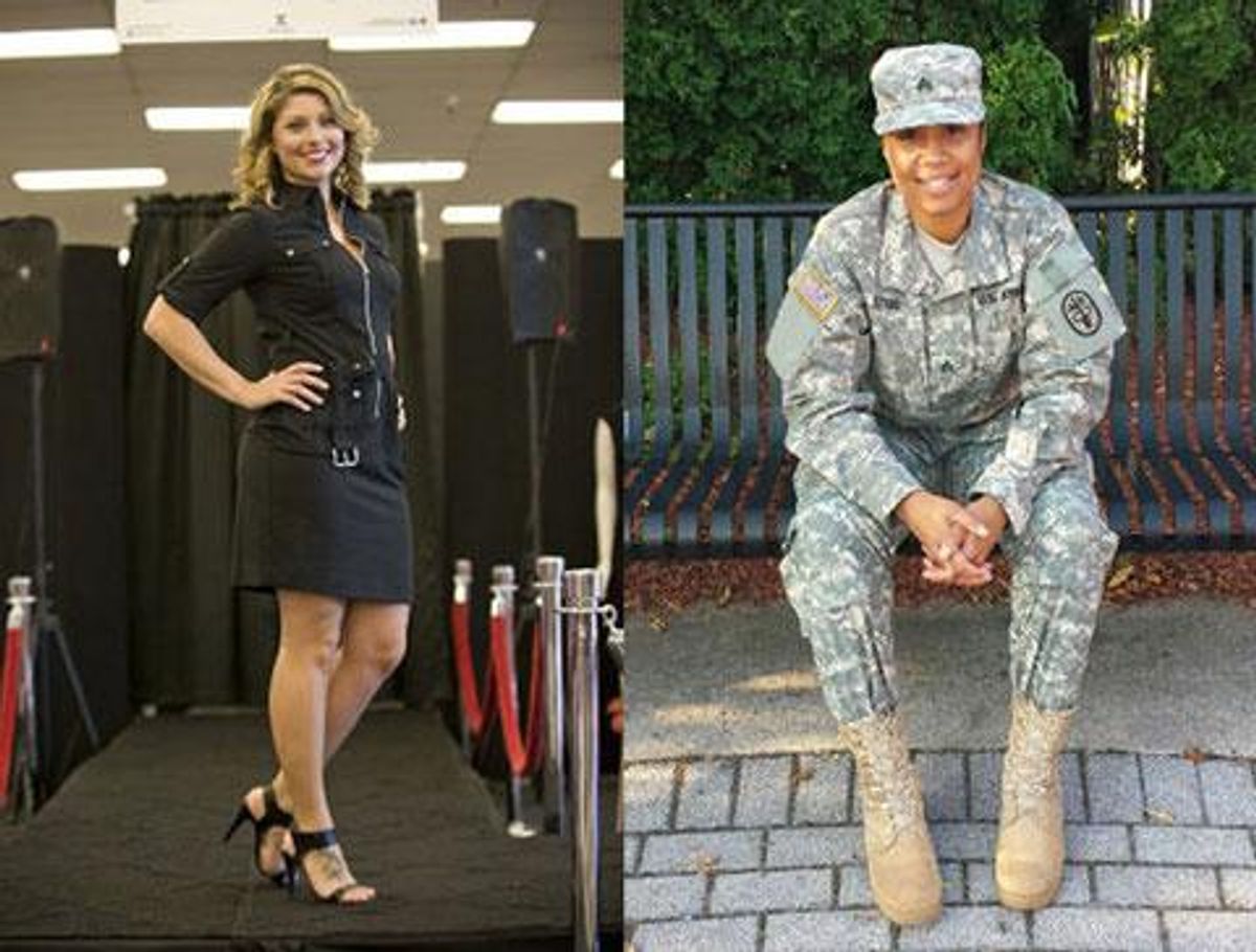 US Servicewomen Walk in New York's Fashion Week for "Salute The Runway" 