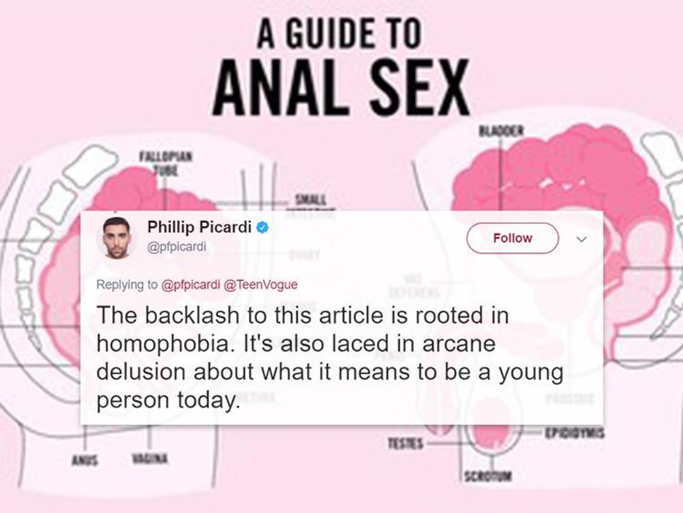 Beyonce Anal Sex - Teen Vogue Editor Perfectly Responds to Homophobic Anal Sex Ed Backlash