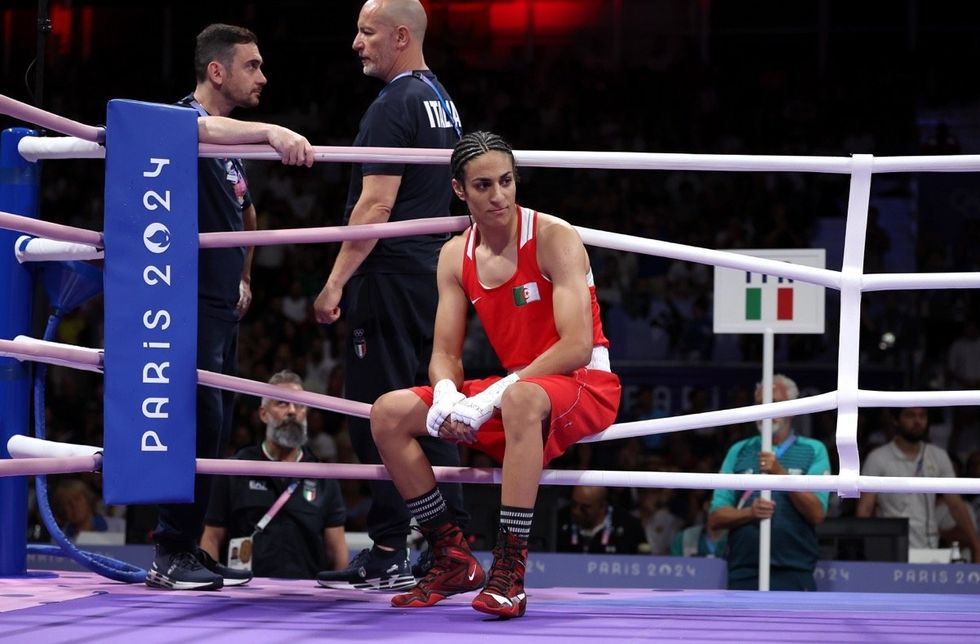 Imane Khelif competing at the Paris 2024 Olympics