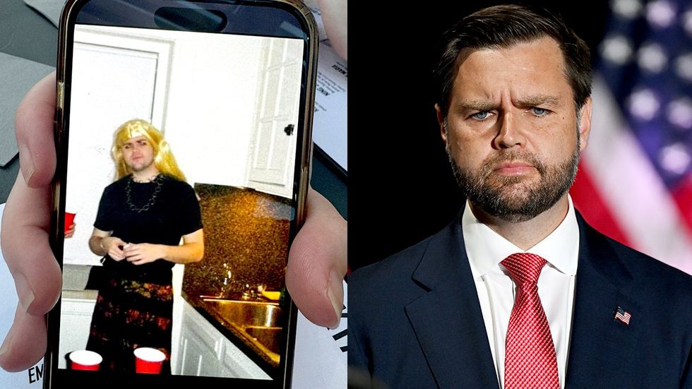 JD Vance dressed in drag at Yale shown on classmate cellphone and at a recent press conference