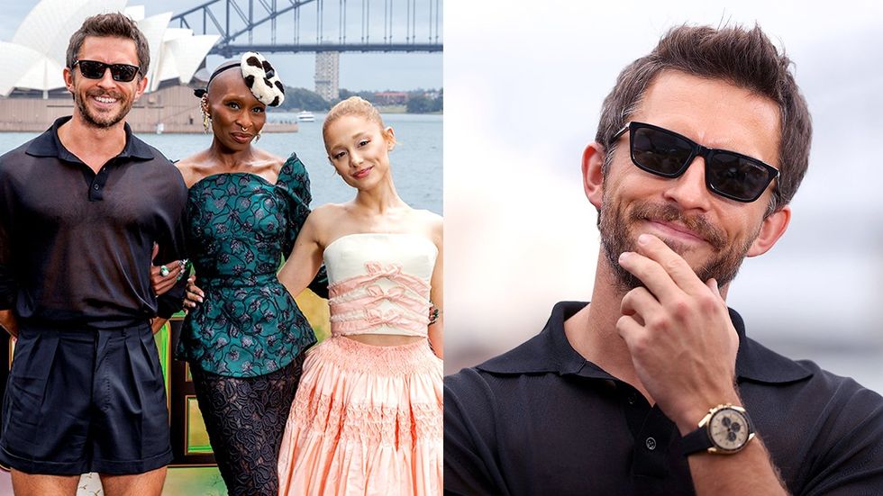 Jonathan Bailey Cynthia Erivo and Ariana Grande pose for a photocall for the Australian premiere of Wicked movie