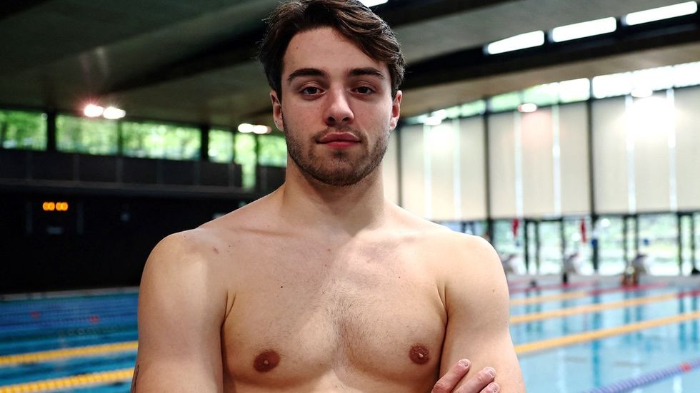 All eyes are on French Olympic diver Jules Bouyer's Speedo