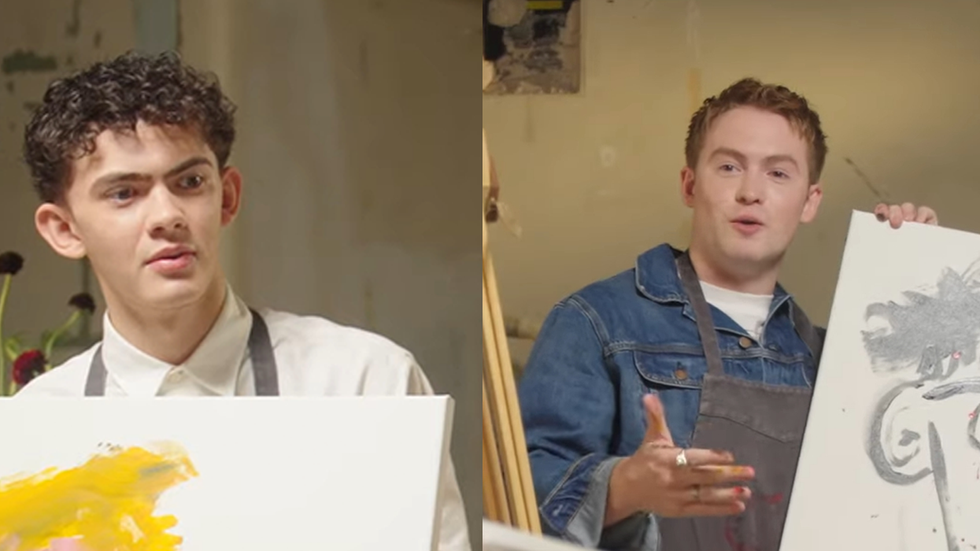 Kit Connor and Joe Locke take turns painting each other and we are OBSESSED