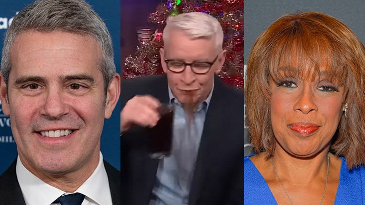 (L to R) Andy Cohen, Anderson Cooper, and Gayle King