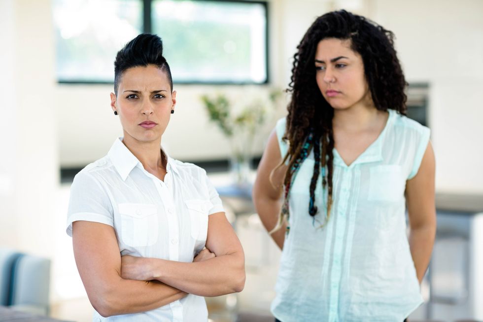 lesbian couple angry