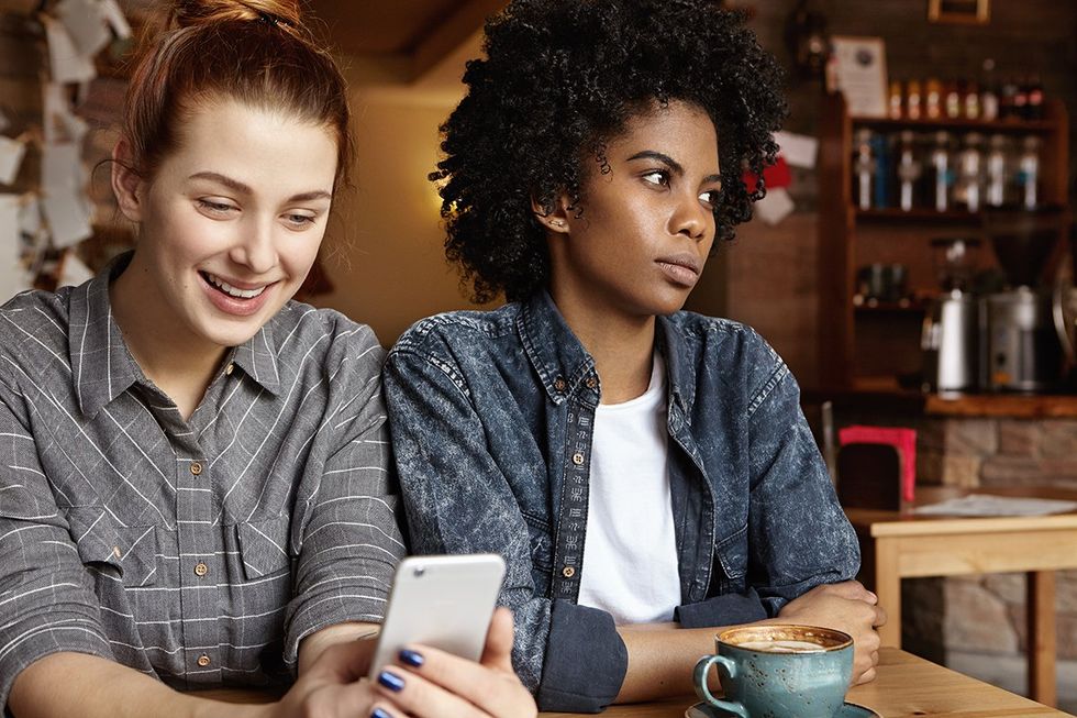 Lesbian couple on a bad date