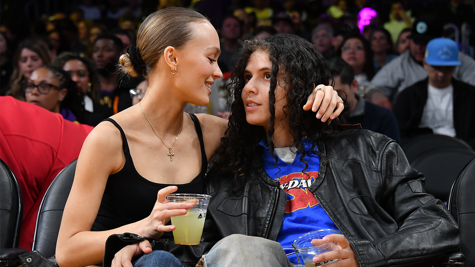 LOS ANGELES, CALIFORNIA - MARCH 10: Lily-Rose Depp (L) and musician 070 Shake attend a basketball game between the Los Angeles Lakers and the Minnesota Timberwolves at Crypto.com Arena on March 10, 2024 in Los Angeles, California. NOTE TO USER: User expressly acknowledges and agrees that, by downloading and or using this photograph, User is consenting to the terms and conditions of the Getty Images License Agreement.