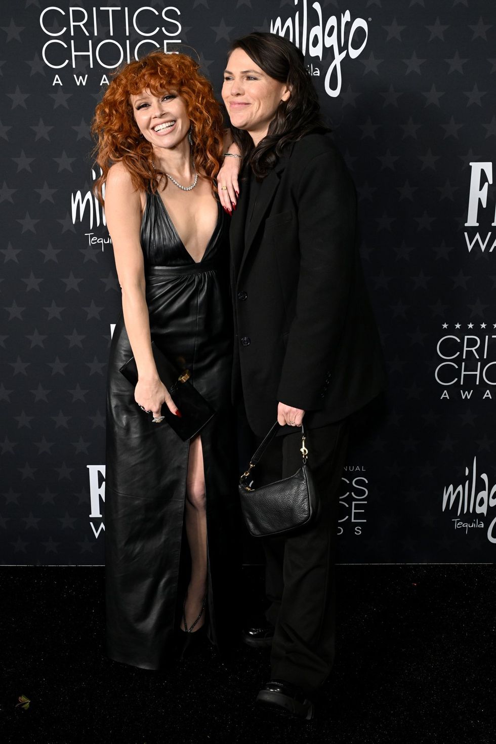 Natasha Lyonne and Clea DuVall attend the 30th Annual Critics Choice Awards at Barker Hangar on February 07, 2025 in Santa Monica, California.