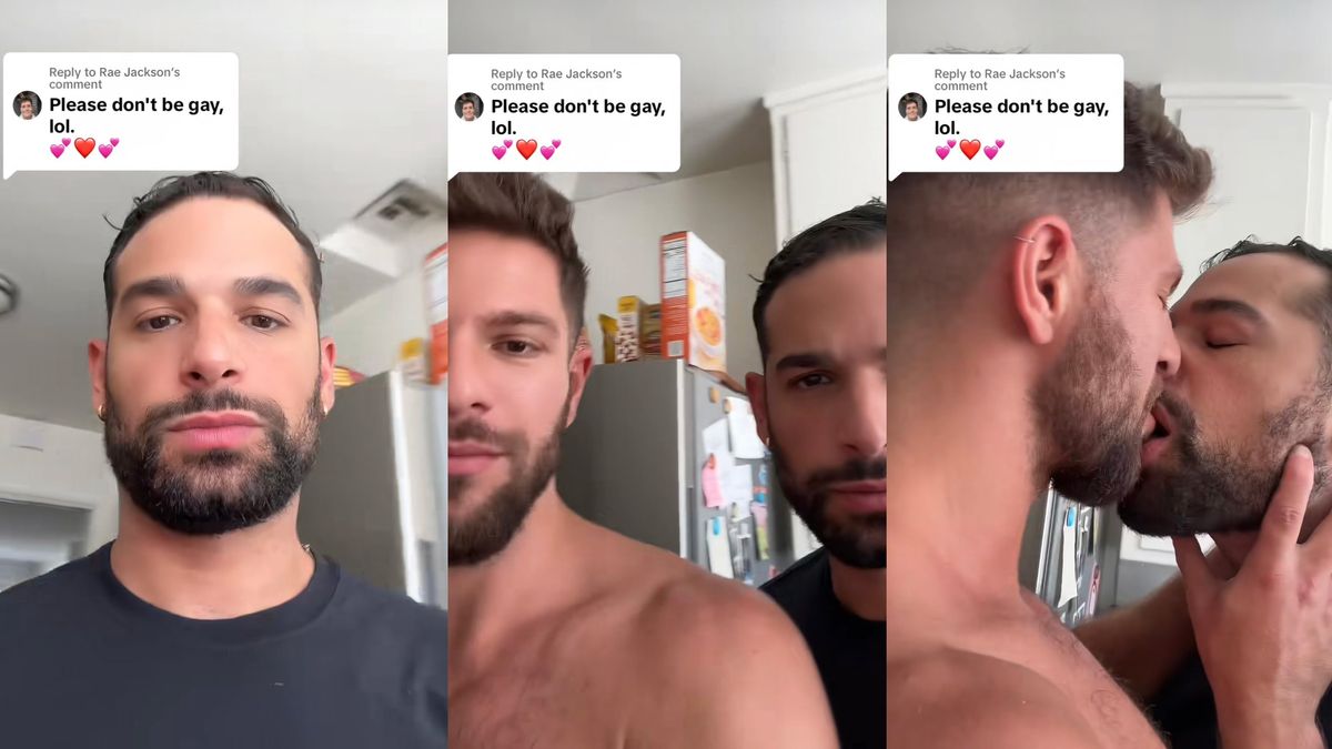 Out gay actor Johnny Sibilly made out with his boyfriend on TikTok in response to a homophobic comment