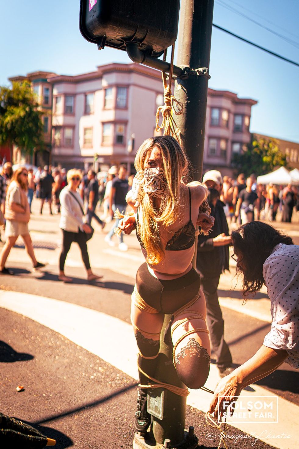 OUT MAGAZINE photo gallery San Francisco Folsom Festival 2024 Kink Leather Bondage SM public play Chantis Parks photographer