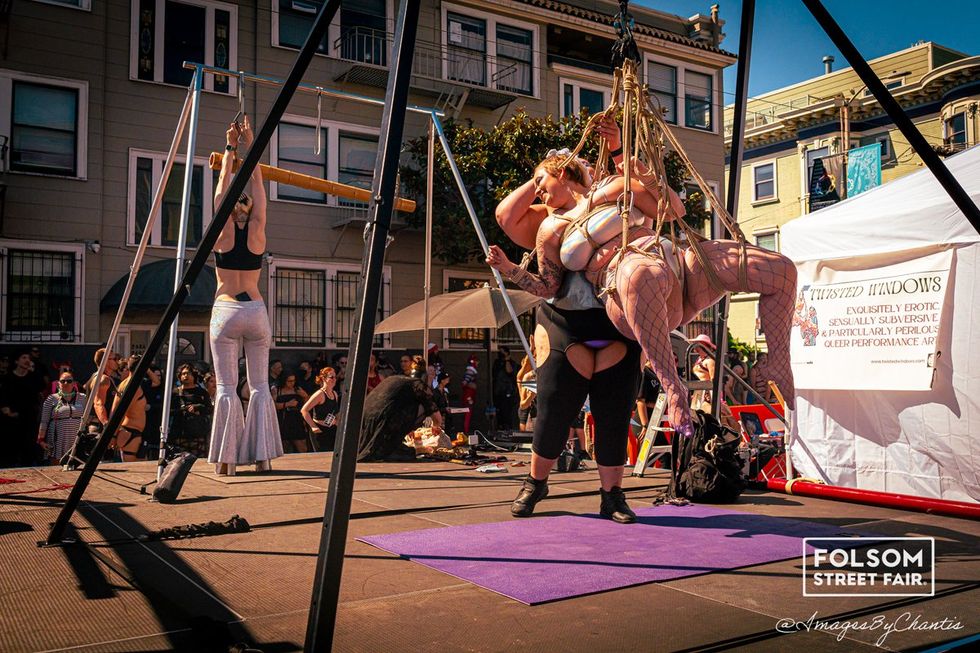 OUT MAGAZINE photo gallery San Francisco Folsom Festival 2024 Kink Leather Bondage SM public play Chantis Parks photographer