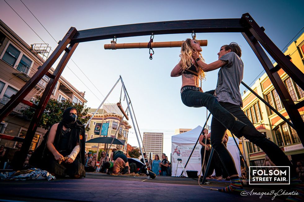 OUT MAGAZINE photo gallery San Francisco Folsom Festival 2024 Kink Leather Bondage SM public play Chantis Parks photographer