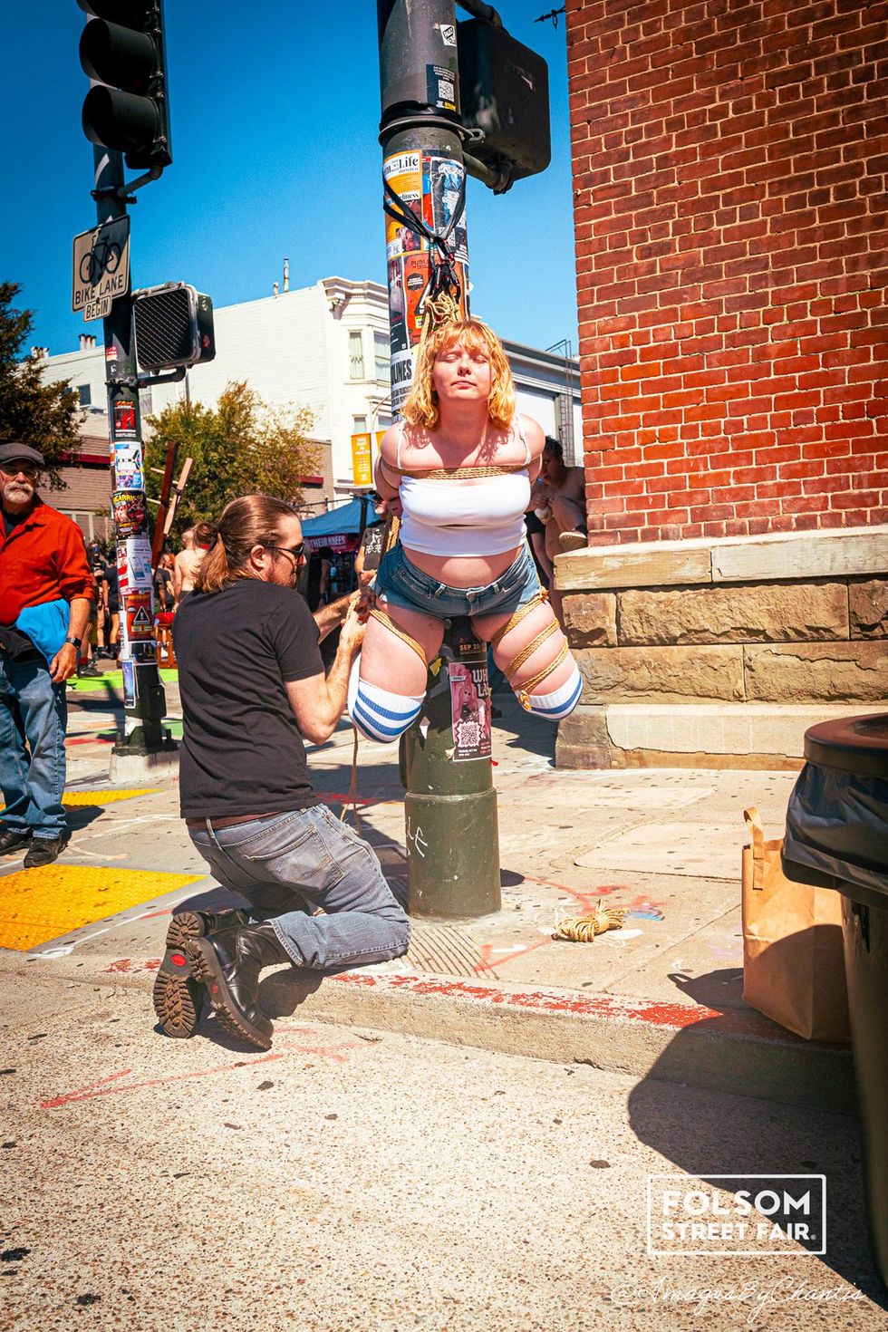 OUT MAGAZINE photo gallery San Francisco Folsom Festival 2024 Kink Leather Bondage SM public play Chantis Parks photographer