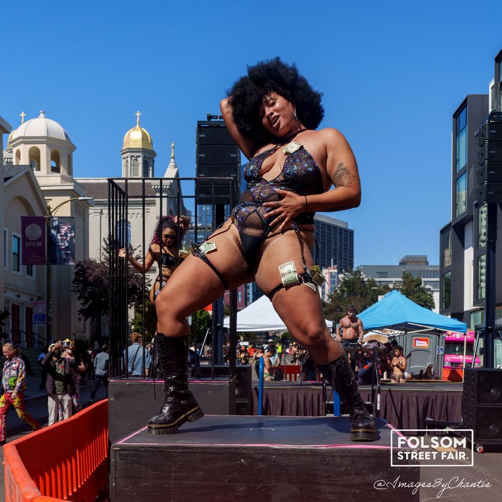 OUT MAGAZINE photo gallery San Francisco Folsom Festival 2024 Kink Leather Bondage SM public play Chantis Parks photographer