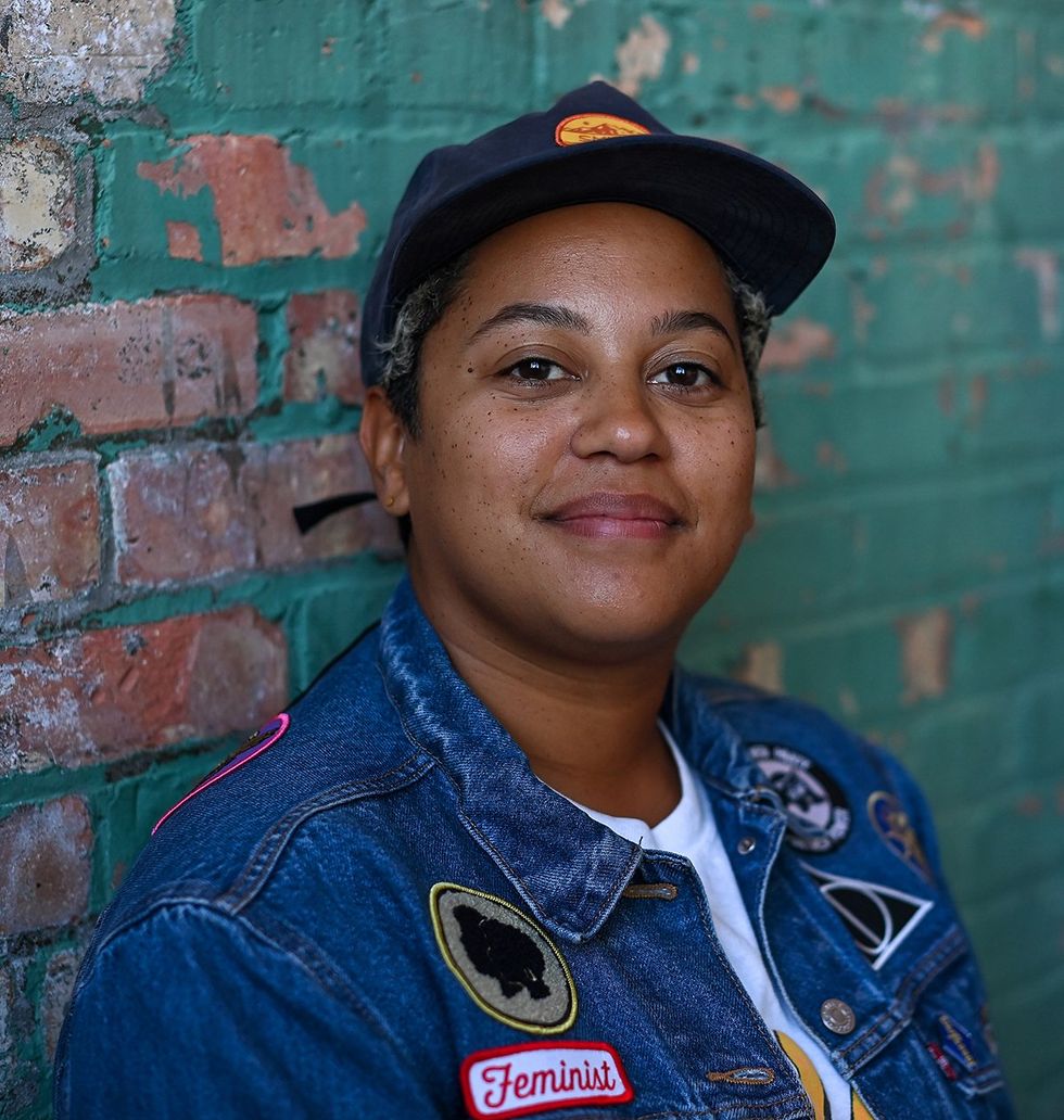 Pastor Brit Barron poses for a portrait while attending a Post Evangelical Pastor & Leader Gathering about faith and inclusion at South Bend City Church Indiana