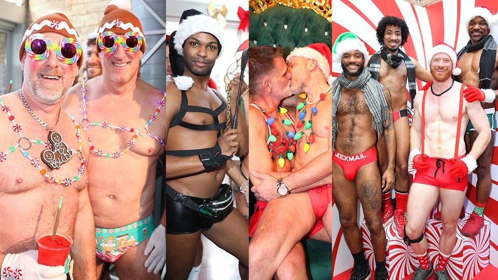 photo gallery gay bar Sidetrack Chicago Santa Speedo Run party 2024