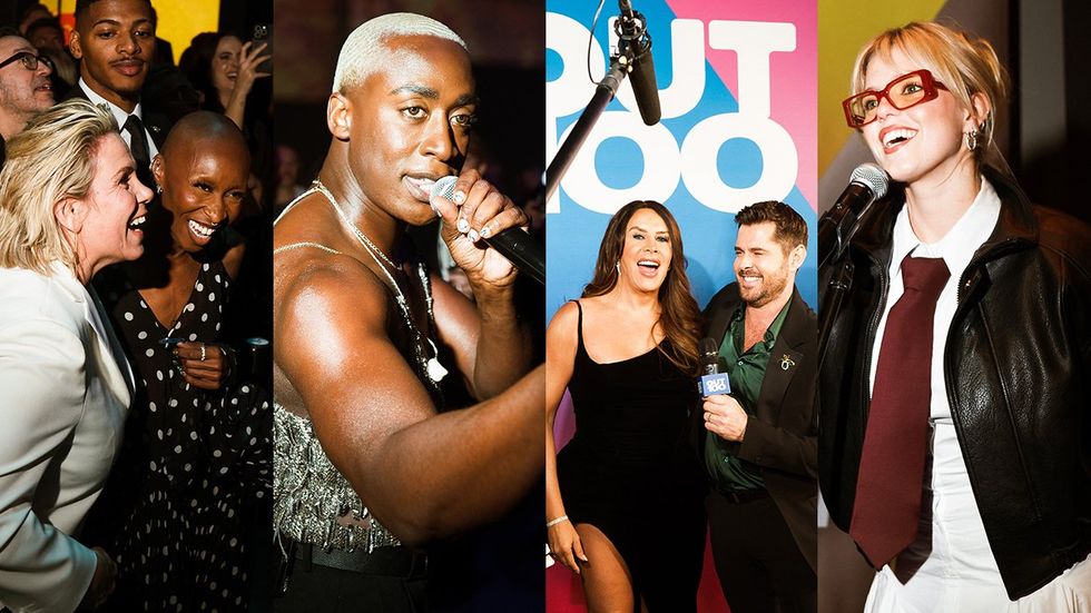 photo gallery queer photographer Roland Fitz Out100 2024 party pics pictured Tracy E Gilchrist Cynthia Erivo Vincint karla sofía gascón stephen walker renee rapp