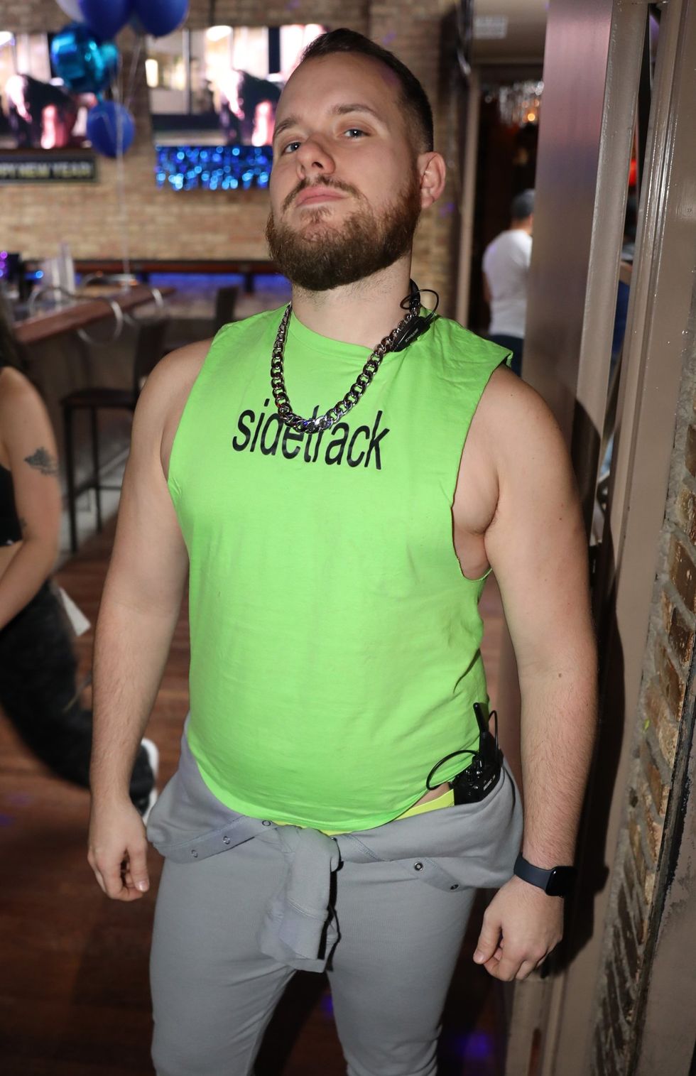 photo gallery Sidetrack Chicago gay bar New Years Day onesie party