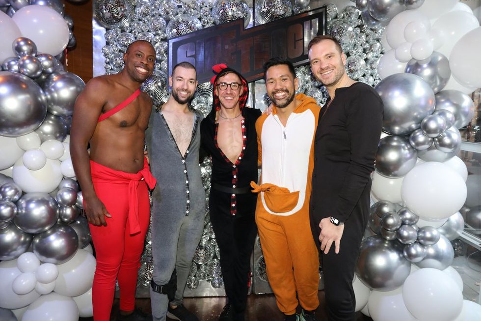 photo gallery Sidetrack Chicago gay bar New Years Day onesie party