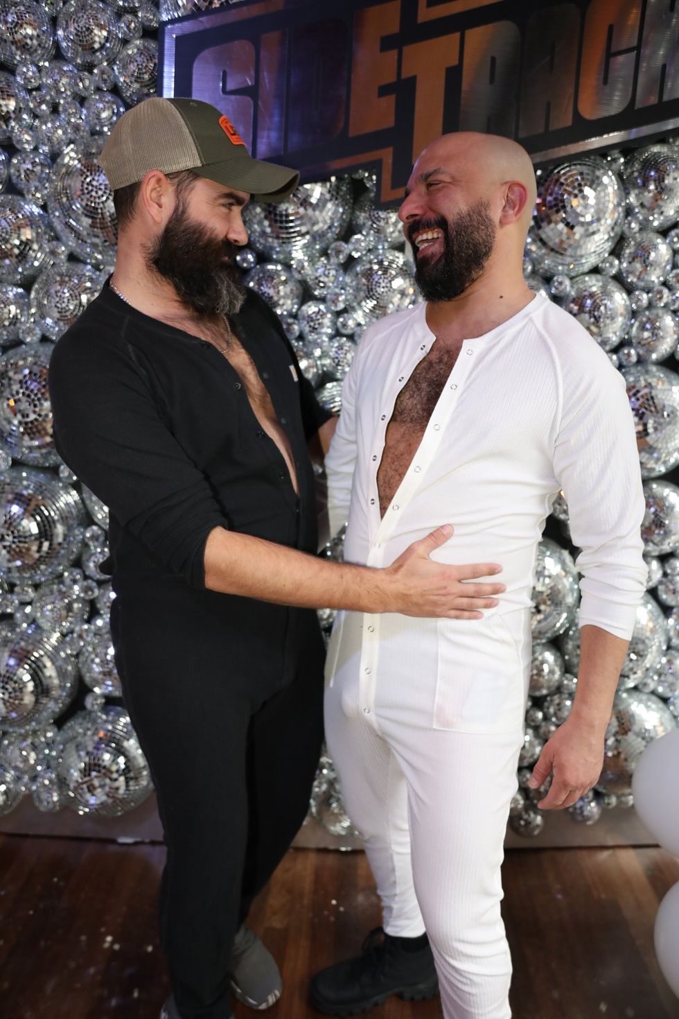 photo gallery Sidetrack Chicago gay bar New Years Day onesie party