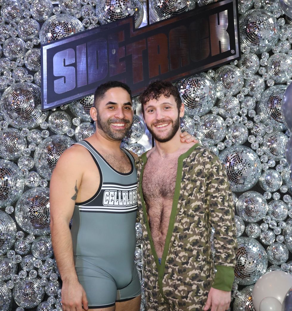 photo gallery Sidetrack Chicago gay bar New Years Day onesie party