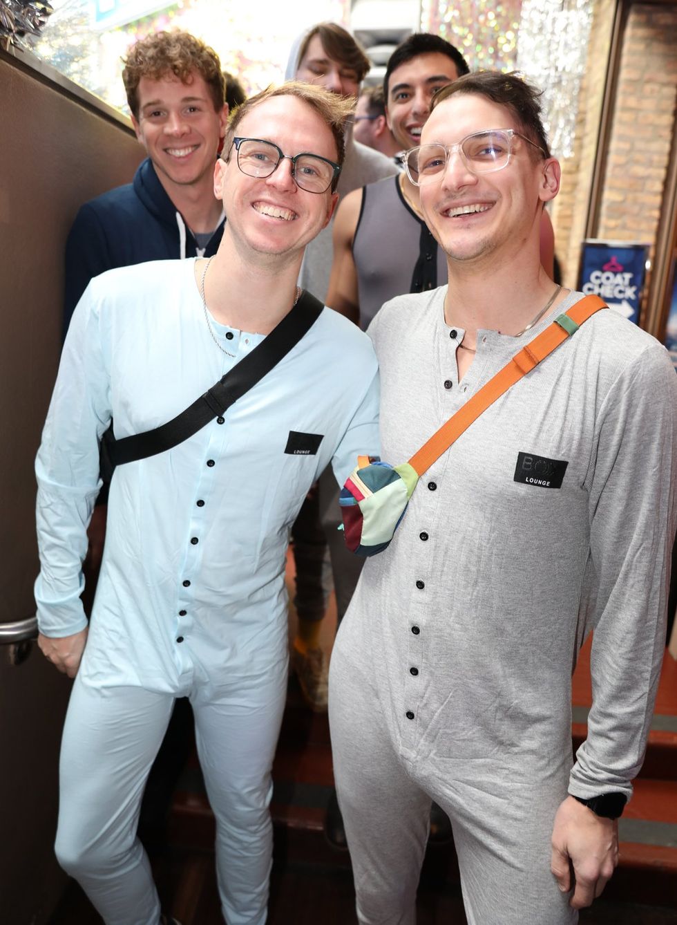 photo gallery Sidetrack Chicago gay bar New Years Day onesie party