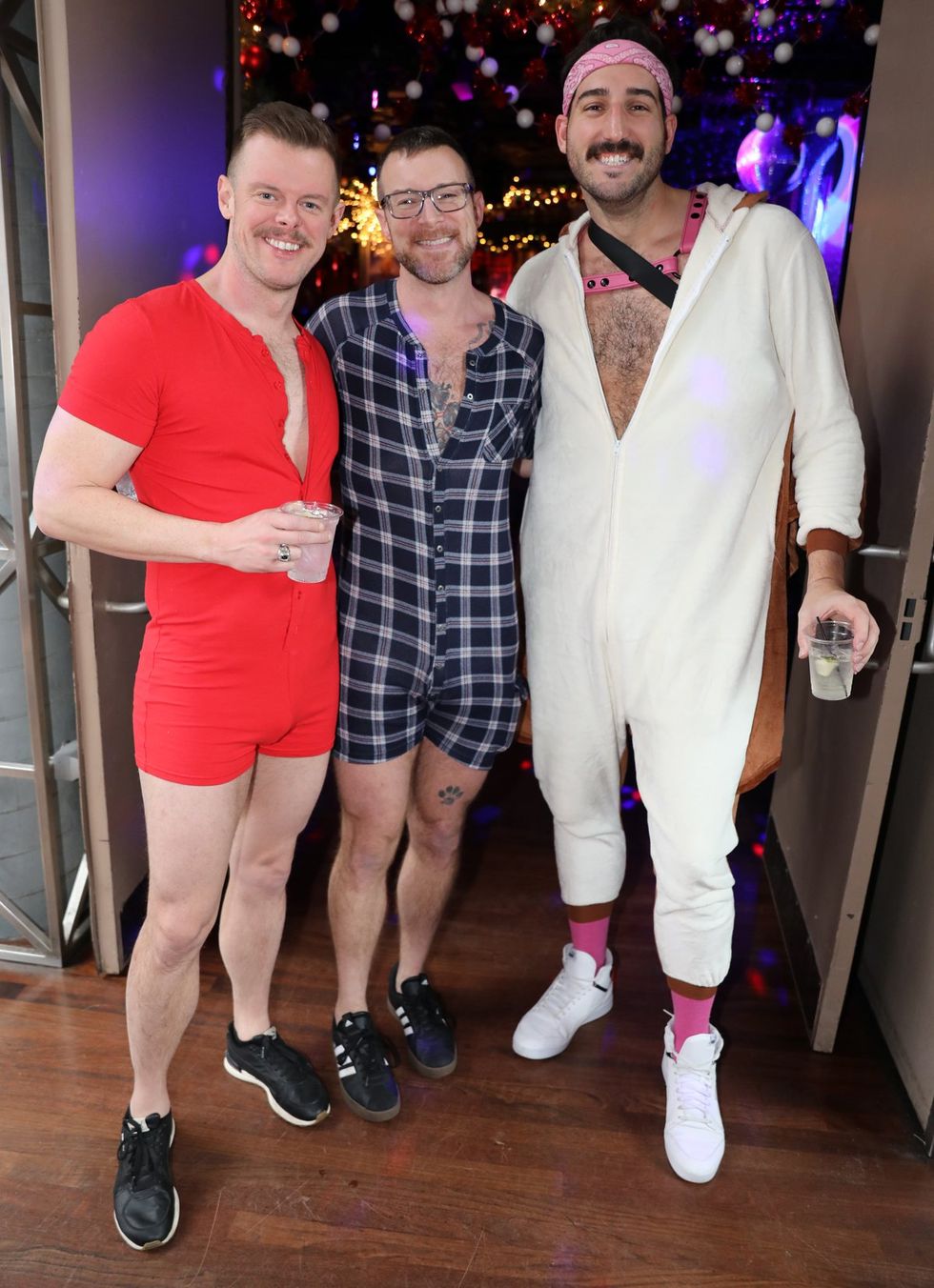 photo gallery Sidetrack Chicago gay bar New Years Day onesie party